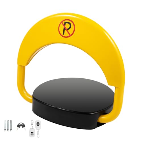 Levkitch Automatic Parking Barrier 20M Remote Controlled Parking Post Parking Barrier Folding Post Bollard with 2 Remote Controller Intelligent Car Parking Lock Alarm Functions