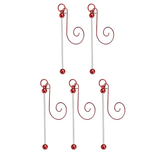 Xinsheinelry 5 Pieces Colorful Metal Hanging Hooks for Christmas Ornament and Craft Projects Beadable Hangers Jewelry Accessories