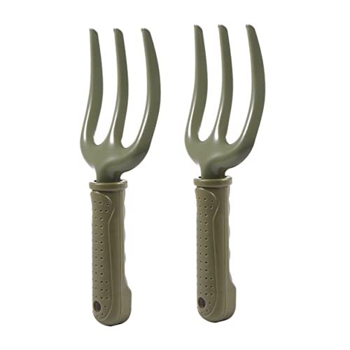 ibasenice 2pièces Fourche à Désherber Planter pour Outils De Jardinage Manche Bois Confortable pour Fleurs Et Légumes
