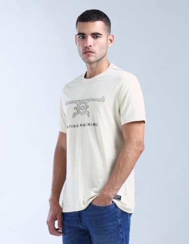Image of Flying Machine Men's Regular Fit T-Shirt | Printed | Tshirt for Man