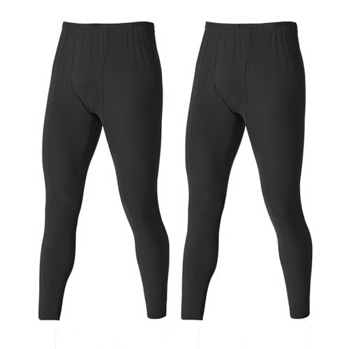 LANBAOSI 2 Pack Mens Thermal Underwear Bottoms Long Johns for Men Cold Weather Thermal Pants Warm Baselayer Trousers Leggings