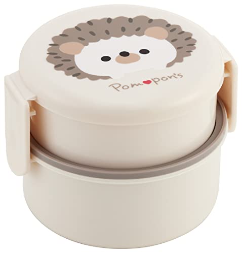 スケーター(Skater) 弁当箱 500ml 2段 丸型 おにぎりケース 抗菌 日本製 Pompon's ネズミ ONWR1AG-Aのサムネイル