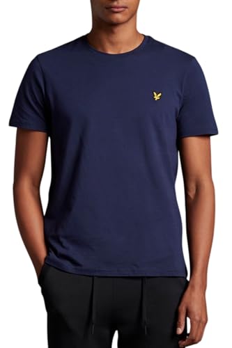 Lyle & Scott Hombre Camiseta Lisa De Algodón Orgánico, Navy, M