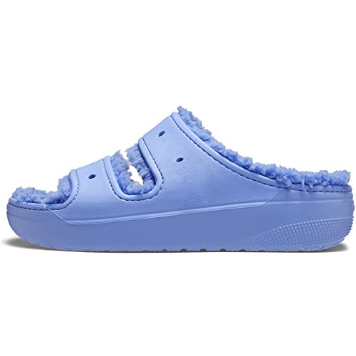 Image of Crocs Unisex-Adult Classic Cozzzy Sandals, Fuzzy Slippers and Slides, Moon Jelly, 4 Men /6 Women