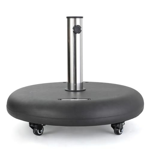 Bnyifoqi Round Wheelie Umbrella Base Stand with Easy Mobility