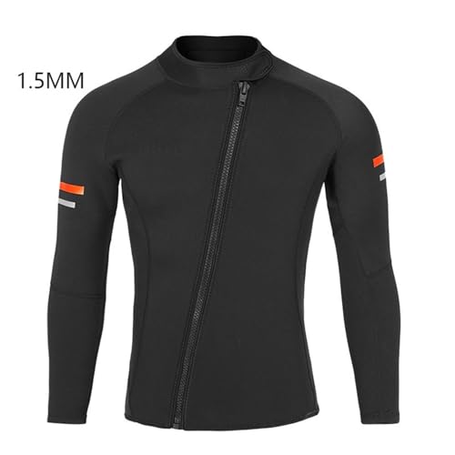 Men Windproof Wet Suit Tops 1.5MM Neoprene Wetsuit Jacket for Water Sports Thermal Swimsuit Outdoors Fitness(Black_XXX-Large) miniatura 2