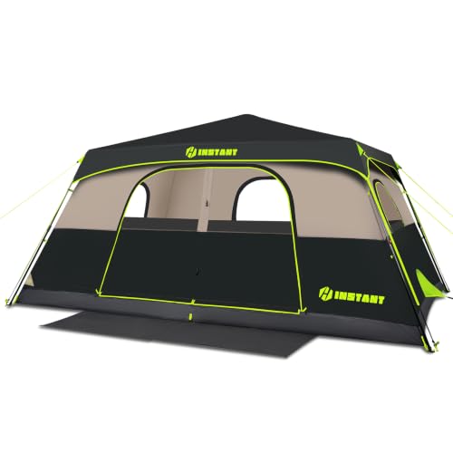 HINSTANT 4/6/8/10 Person Instant Tent, Waterproof Pop Up Tents for Camping with Rainfly, 60 Seconds Easy Setup, Automatic Cabin Tent for Family Camping with Expandable Carry Bag & Upgraded Ventilation by HINSTANT - Used condition - US$217.19
