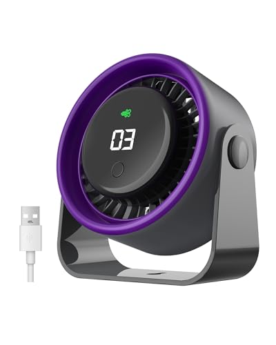 VOXON USB Desk Fan 4 Speeds 100 Rotatable Silent Cooling Fan Plug & Play