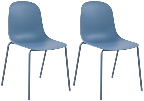 CLP Lot de 2 chaises Hardin, chaises de Jardin empilables, résistantes aux intempéries et aux UV, idéales pour Balcon, Couleur:Bleu