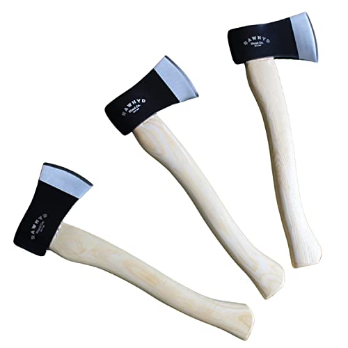 Throwing Axes Camping Hatchet – for Competition, Survival, Outdoors and Chopping, Set of 3 Wooden Axes, 15.35inch RAWHYD RWHYD-AXE3