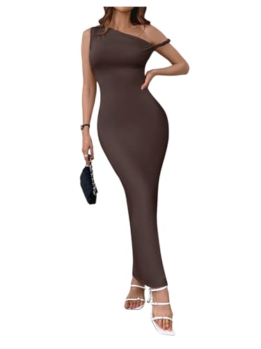 Image of Milumia Women's One Shoulder Formal Long Dress Asymmetrical Sleeveless Bodycon Cocktai Dresses