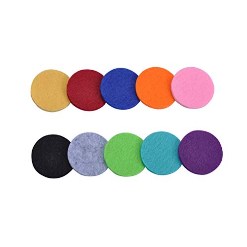 Preisvergleich Produktbild Lurrose Nachfüllpads für Diffusor Halskette Medaillon Anhänger Aromatherapie ätherisches Halskette Filz Pads 17,5mm 100 Stück (Sortierte Farbe)