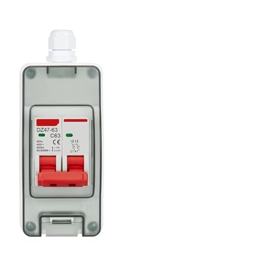 防水IP65屋外パネル取り付けジャンクション分配ボックス1個。サーキットブレーカーの組み合わせ。MCB DPN DZ47(HT-2およびDPNL,6A)