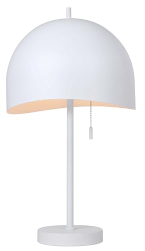 Canarm Henlee Table Lamp 21-Inch Minimalist Matte White Finish with