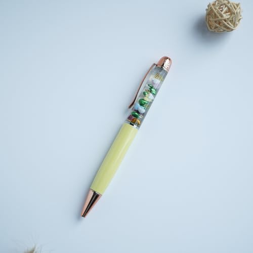 Image of Heart Ballpoint Pen Unique Floating Glitter Stationery Perfect Valentines Birthday Party Favor Gifts(Yellow)