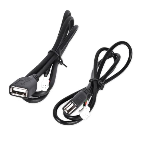 Durlo Lot de 2 adaptateurs de câble USB universels pour voiture, câble d'extension USB à 6 broches pour autoradio stéréo 15 pouces