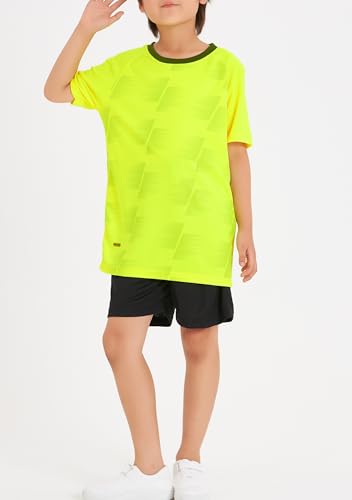 DANI CHINS Boys Loose Active Short-Sleeve Shirts Sports Jerseys and Athletic Mesh Shorts Set4