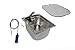 Produktbild Edelstahl Spülbecken Camping Spüle Waschbecken + Ablauf + 12v Tauchpumpe + Spülbeckenabdeckung passend 325x265x150 mm Barwig Wasserhahn integriert (ad-ideen)