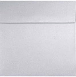 LUXPaper Square Invitation Envelopes | Peel & Press | 5 3/4 x 5 3/4 | Silver Metallic | 80lb. Text | 50 Qty