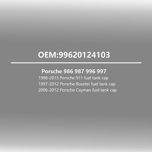 Image of Gas Cap Fuel Cap for Porsche 986 987 996 997 Models - 911 Boxster Cayman, Replaces OE 99620124103 99950749940 Fuel Tank Caps