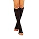RIEMTEX Medizinisch abgestufte Kompressionsstrümpfe Klasse 2 CCL2 offene Spitze Waden Strümpfe Thrombosestrümpfe Damen u Herren Schwarz o. Beige (Grösse 2, Schwarz)