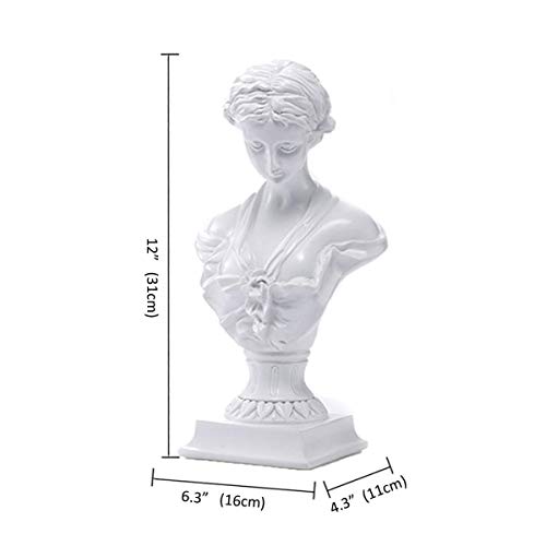 Busto Venus de Milo de 12" en resina blanca para decoración miniatura 5