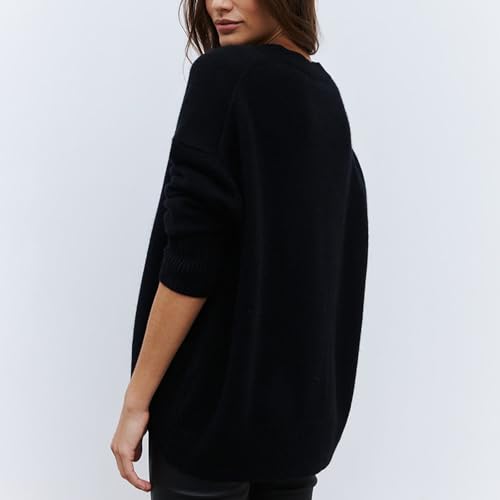 Image of Chunky Oversized Sweaters for Women 2025 - Crew Neck Long Sleeve Knit Pullover, Basic Fall and Winter Sweater