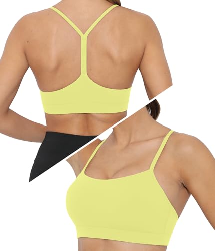 Image of Sports Bra for Women Low Impact Racerback Workout Bras Sexy Thin Straps Yoga Sport Bras with Removable Pads