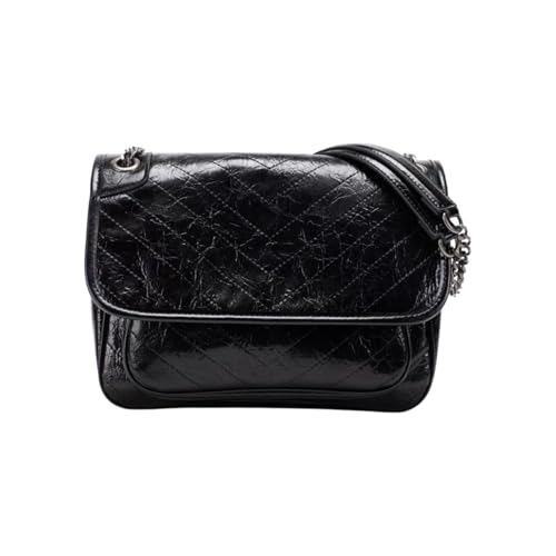 One Shoulder Underarm Bag, Black Chain Bag(black,S)