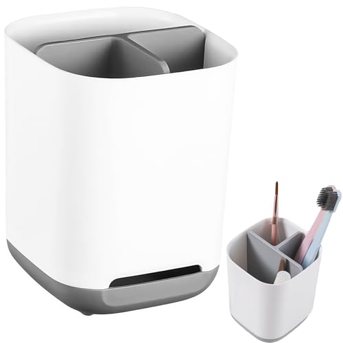 Zahnbürstenhalter mit 3 Schlitzen und Ablauflöchern, grauer...