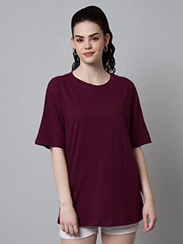Image of FUNDAY FASHION Women Cotton Half Sleeve Printed Oversized Relaxed Fit T-Shirts /Girls (Pack Of 2)