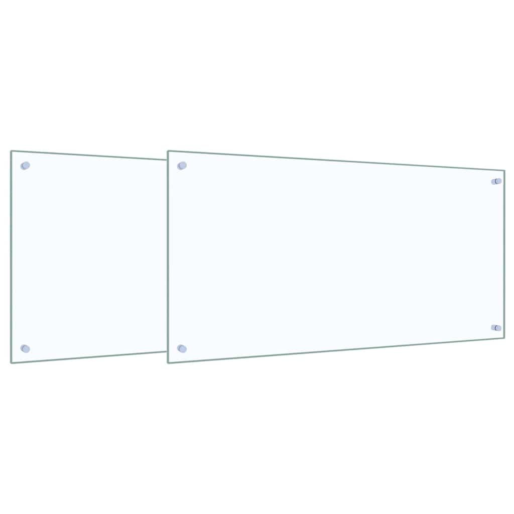 Generisch Küchenrückwand 2 pcs Transparent 100 x 50 cm Gehärtetes Glas,Heim Garten,Küche Esszimmer,Küchenhelfer -utensilien-3415432