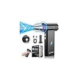 YUHUO Compressed Air Duster, 380000RPM Electric Air Duster with LED Light, 4-Gear Adjustable Mini Handheld Air Blower Jet Turbo Fan Jet Dry Blower Rechargeable Air Blower Duster for Keyboard Car Home