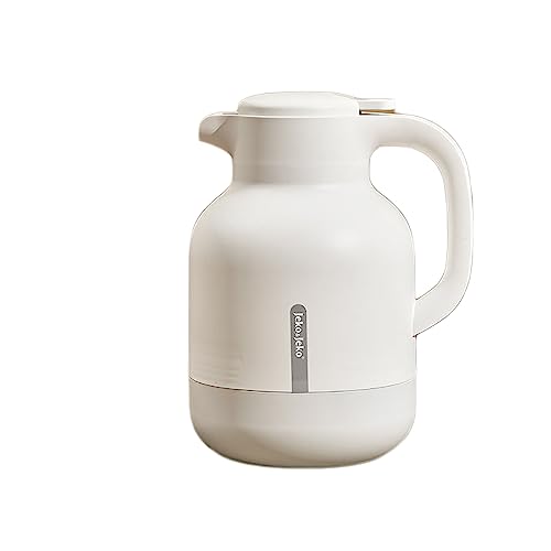 保温ポット 卓上ポット ポット 魔法瓶 サーモス ポット サーモス ポット 保温卓上ポット 大容量 カフェサーバー ドリッパーが直接使える ステンレス おしゃれ 旅行 アウトドア 家庭用 (ホワイト,1.5L)