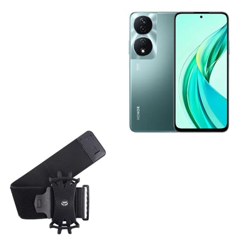 BoxWave Holster Compatible with Honor 90 Smart - ActiveStretch Sport Armband, Adjustable Armband for Workout and Running - Jet Black