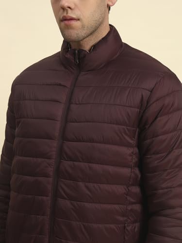 Image of Cantabil Reversible Jacket for Men | Premium Casual Jacket Smart Fit Mock Neck Nylon Fabric Solid Pattern (P MJKT00249)