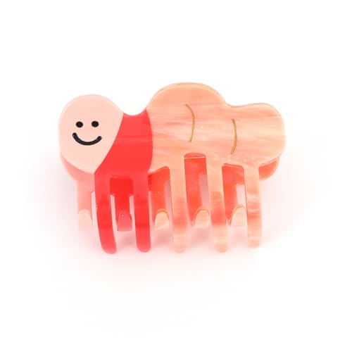 1 Piece Personalized Acetate Funny Pink Little Worm Cute Hair Claw Clip