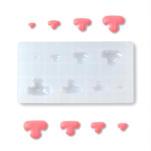 Image of Nuvretk 8 Cute Silicone Molds for Needle Felting - Cat Nose Shapes for Stuffed Animals, DIY Crafts, and Accessories (T-Shaped)