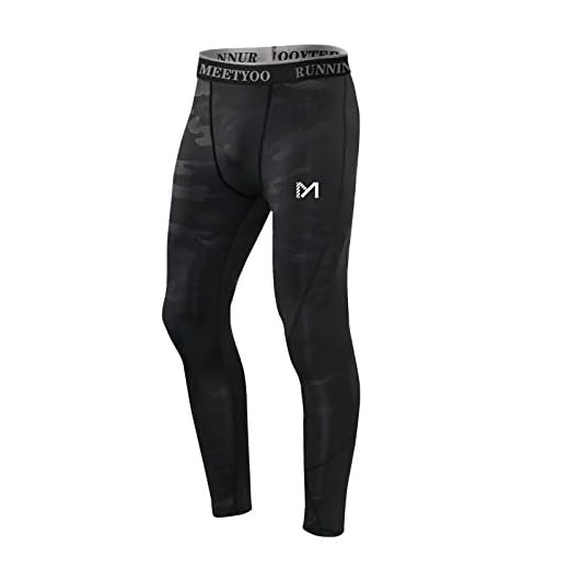MEETYOO Leggings Hombre, Pantalón de Compresión Secado Rápido Pantalones Deporte Mallas Largas para Running Fitness Yoga