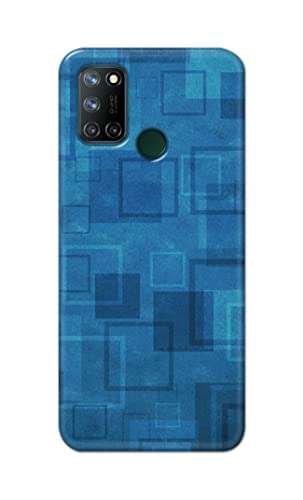 Image of Printed Hard Back Cover Case for Realme 7i Back Cover (Plain Azure Blue) -203