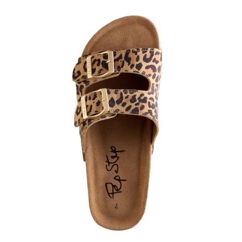 Image of PepStep Slide Sandals for Women with Soft Cork Footbed and Strap, Ladies Fashion Platform Slide Sandals Comfortable Slip On Style