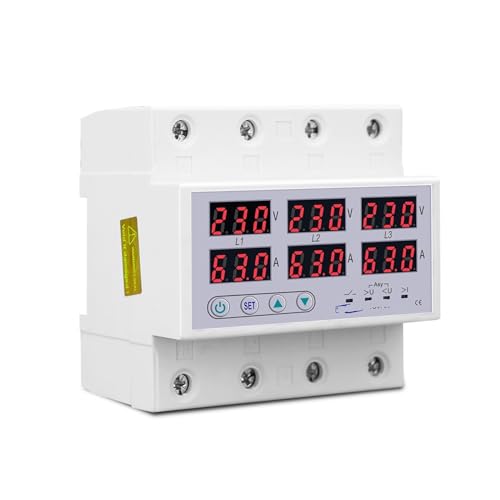 Relais de protection triphasé rail DIN TOVPD3-63VA surtension sous-tension 380V