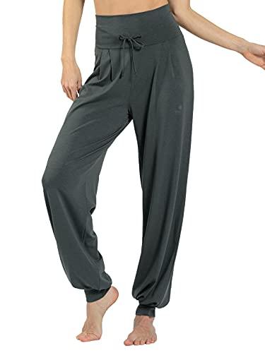 Magadi Pantalones de yoga Florence Khaki para mujer, de algodón orgánico, largos, para yoga, pilates, gimnasio, sostenible y justo., Mujer, verde, large Cover