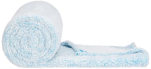 Image of amazon basics Polyester Single Bed Sherpa Blanket (270 GSM) | Polyester Single Layer (Blue)