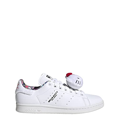 adidas Stan Smith Baskets unisexes – Lifestyle, Athletic & Sneakers, blanc nuage, noir, noyau rouge clair clignotant, 43 1/3 EU