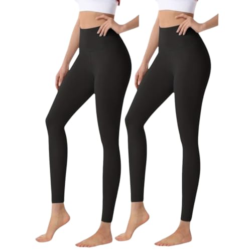Gadgets Mafia Leggings para mujer, leggings con control de abdomen, parte inferior térmica con forro polar de piel, talla grande, para entrenamiento, gimnasio, yoga, leggings adelgazantes, Paquete de