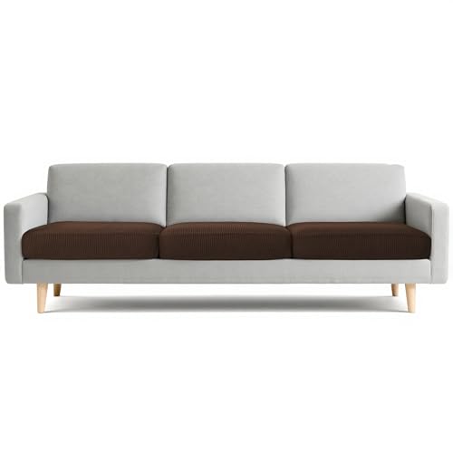 Image of CHUN YI 3 Piece Couch Cushion Covers for XL-Sofa Seat Slipcovers Suitable with Spandex Jacquard Washable Fabric (3 Piece XL-Sofa Cushion Covers, Chocolate)