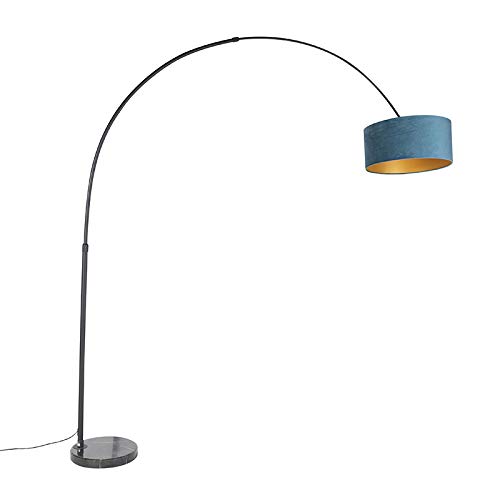 Qazqa xxl - Lampadaire avec Abat-Jour - 1 lumière - H 2250 mm - Bleu - Moderne - éclairage intérieur - Salon I Chambre