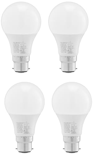 Image of Halonix 9W LED Light Bulb | Yellow (3000K) |Pack of 4 |Energy Efficient| 4kv Surge Protection | Base-B22