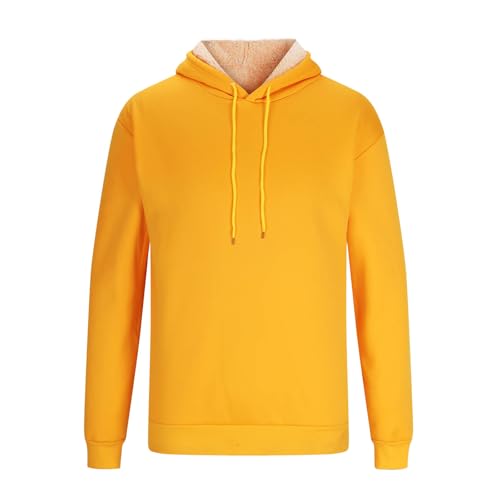 XUNRYAN Hoodies for Men Heavyweight Fleece Sweatshirt Thick Pullover Warm Hooded Sherpa Jackets Long Sleeve Shirts Outerwear3